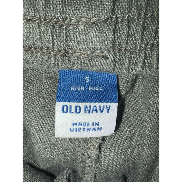 Old Navy Olive Green Linen Rayon Drawstring Shorts Women’s Small Lightweight - Picture 4 of 9